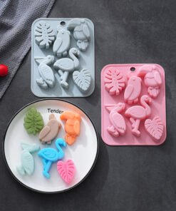 Vedini 6 Cavity Different Bird and Leaf Designs for Baking, Chocolate, Ice, Crystal, and Resin Cake Molds JKB-3538