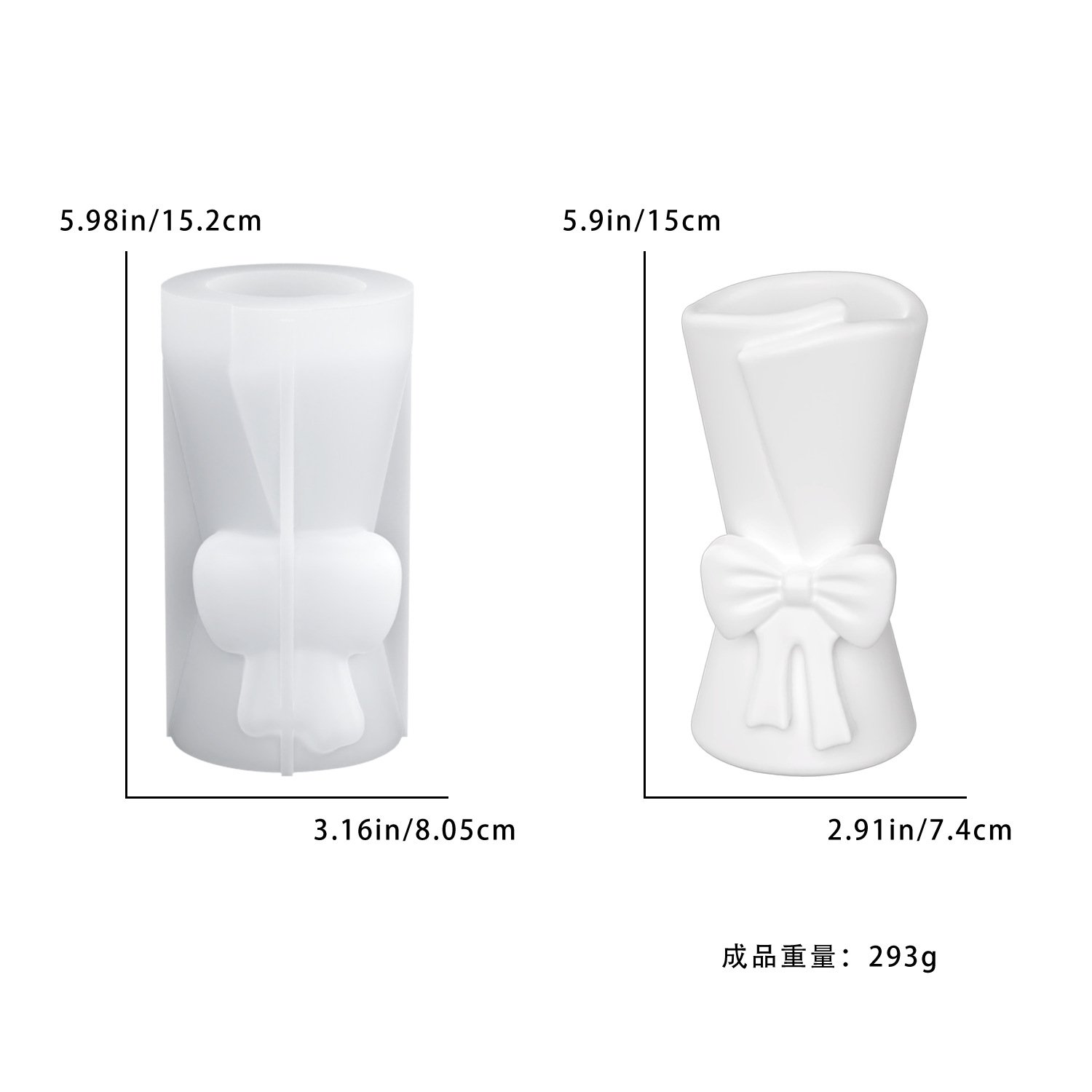 Vedini Bow Bouquet Vase Mold Decorative Plaster Vase Ornaments Silicone Mold JKB-3510 - Image 2