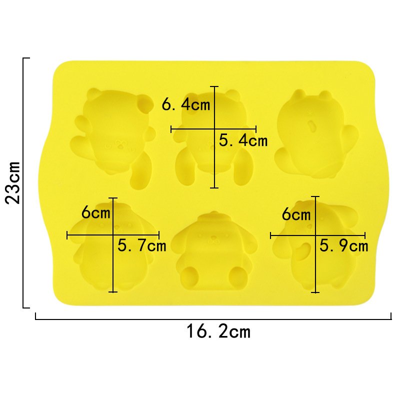 Vedini 6 Cavity Cartoon Dog Silicone Mold JKB-3559 - Image 2