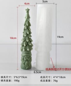 Alternative view of Vedini Santa Claus Tree Candle Mold DIY Christmas Tree Scented Candle Decoration Silicon Mold JKB-3524