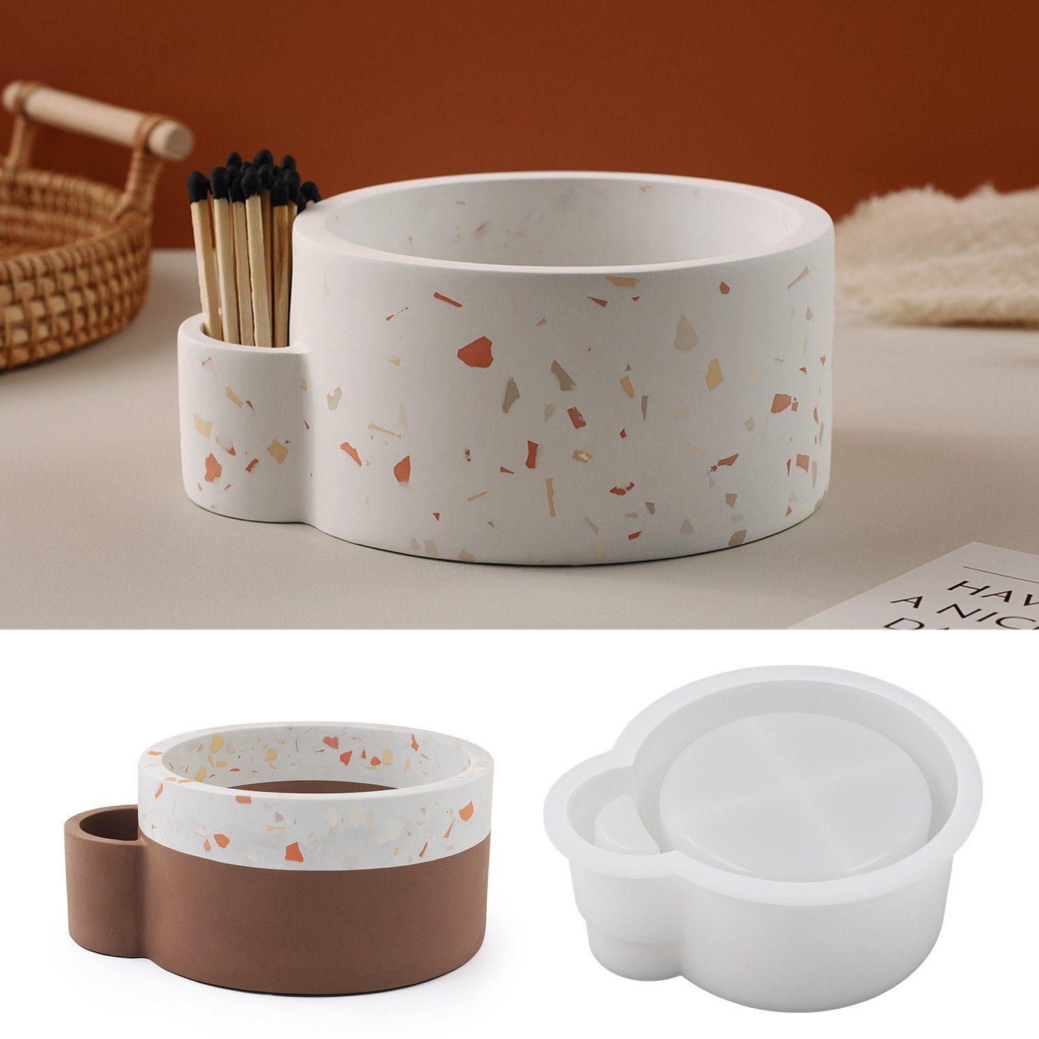 Vedini Epoxy Cement Cup With Match Hole Match Storage Large Capacity Silicone Mold JKB-3502 - Image 5