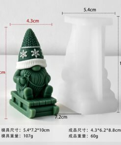 Christmas candle mould skiing candle mould