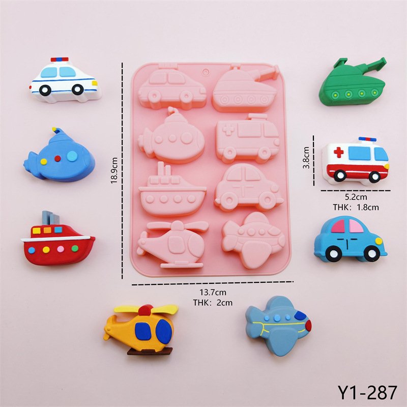 Vedini 8 Cavity Of Different Vehicle-Themed Silicone Molds for Chocolate, Ice Cubes, and Cake Molds JKB-3553 - Image 2