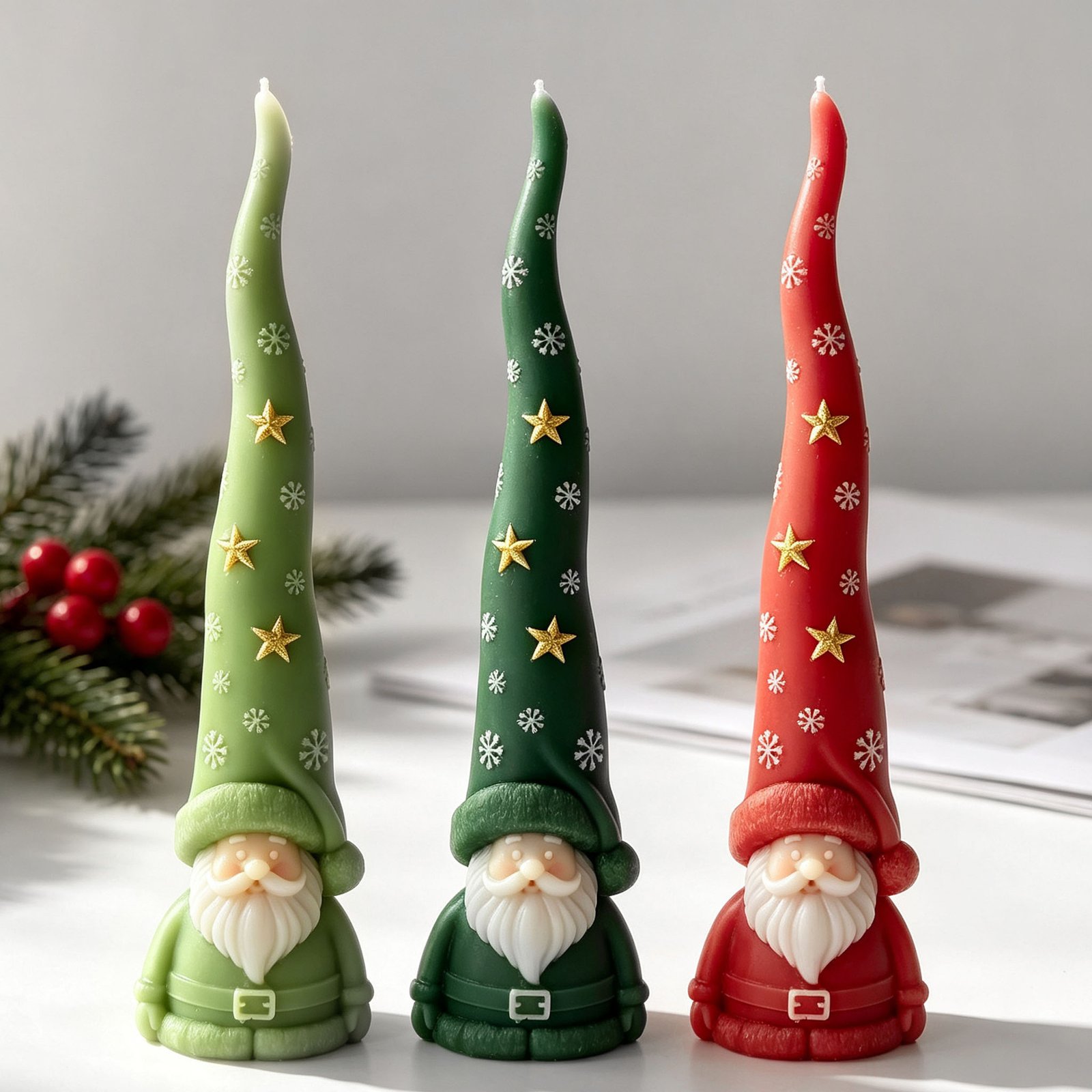 3D Christmas Gnome Candle Silicone Mould | Santa Gnome Decorative Candle Making Mould | 18.5 cm Festive Candle Mould JKB-3522 - Image 3