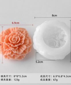 Alternative view of Vedini New peony flower Silicone Mold, Resin, Plaster Flower Mold JKB-3565