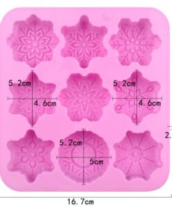 Alternative view of Vedini 9 Cavity Of Different Snowflake-Shaped Silicone Molds for Christmas Cakes, Ice Trays, and Chocolate Molds JKB-3557