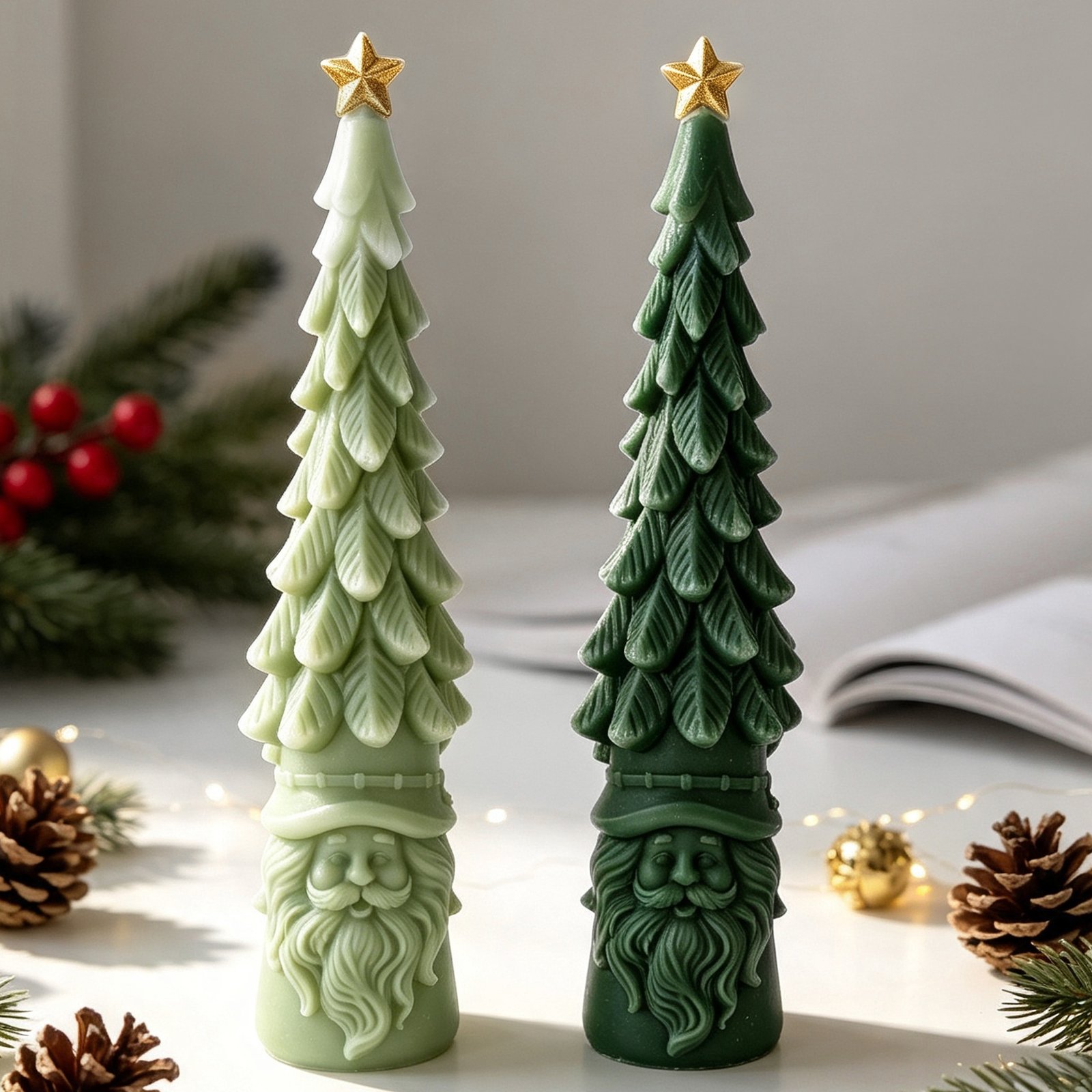 Vedini Santa Claus Tree Candle Mold DIY Christmas Tree Scented Candle Decoration Silicon Mold JKB-3524 - Image 4