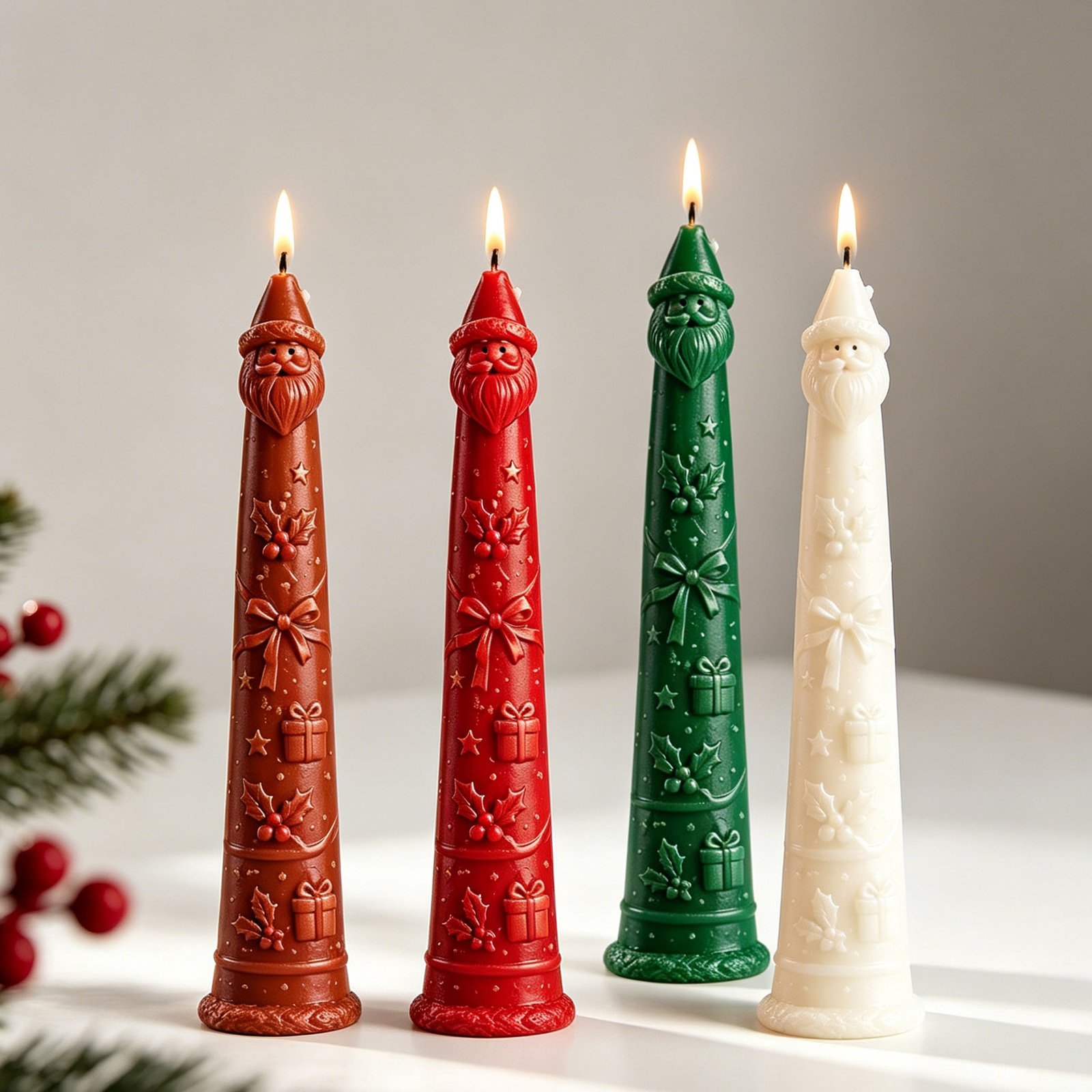 Santa Claus Christmas Cone Candle Silicone Mould | 18 cm 3D Santa Decorative Candle Making Mould | Festive DIY Candle Mould JKB-3521 - Image 3