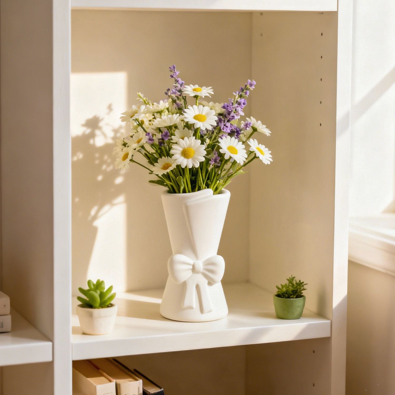 Vedini Bow Bouquet Vase Mold Decorative Plaster Vase Ornaments Silicone Mold JKB-3510