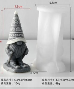 Christmas candle mould skiing candle mould