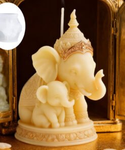 Vedini Mother and Child Elephant Scented Candle Silicone Mold JKB-3497