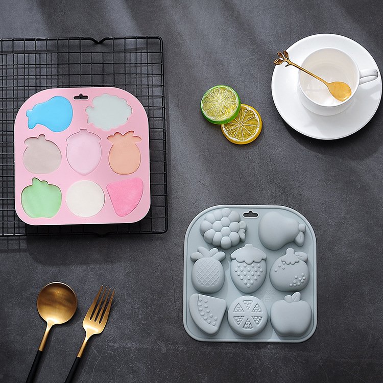 Vedini 8 Cavity Fruit Shape of Grapes, Strawberries, Pears, and Other Fruits Silicon Mold JKB-3549 - Image 3