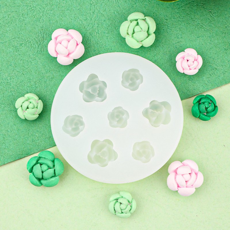Vedini 7 Cavity Small Succulent Plant Silicone Mold JKB-3503 - Image 5
