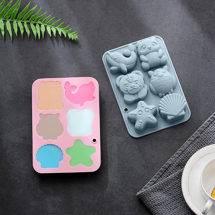 Vedini 6 Cavity Cartoon Shapes of Owls, Dolphins, Shells, Silicone Mold JKB-3546 - Image 3
