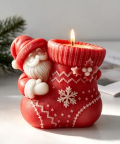 Vedini Santa Claus Christmas Stocking Scented Candle Silicone Mold DIY Christmas plaster pen holder vase ornament mold JKB-3517