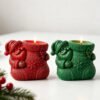 Vedini Santa Claus Christmas Stocking Scented Candle Silicone Mold DIY Christmas plaster pen holder vase ornament mold JKB-3517 - Image 4