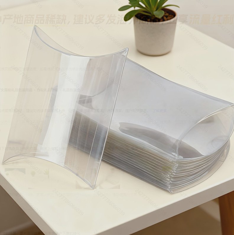 Clear Transparent PVC Pillow Box 11 × 5 × 2.5 cm | Transparent Pillow Shaped Packaging Box for Soap and Wax Sachet's, Gifts, Soaps & Return Gifts(Pack of 10) - Image 2