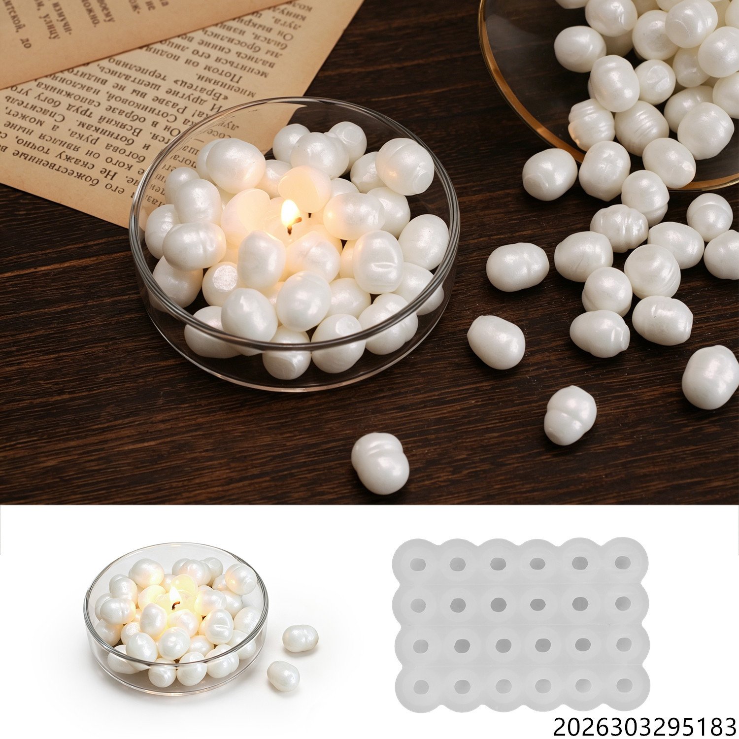 Vedini Pearl-Shaped Ocean-Themed Wax Beads Mold Silicone Mold JKB-3499