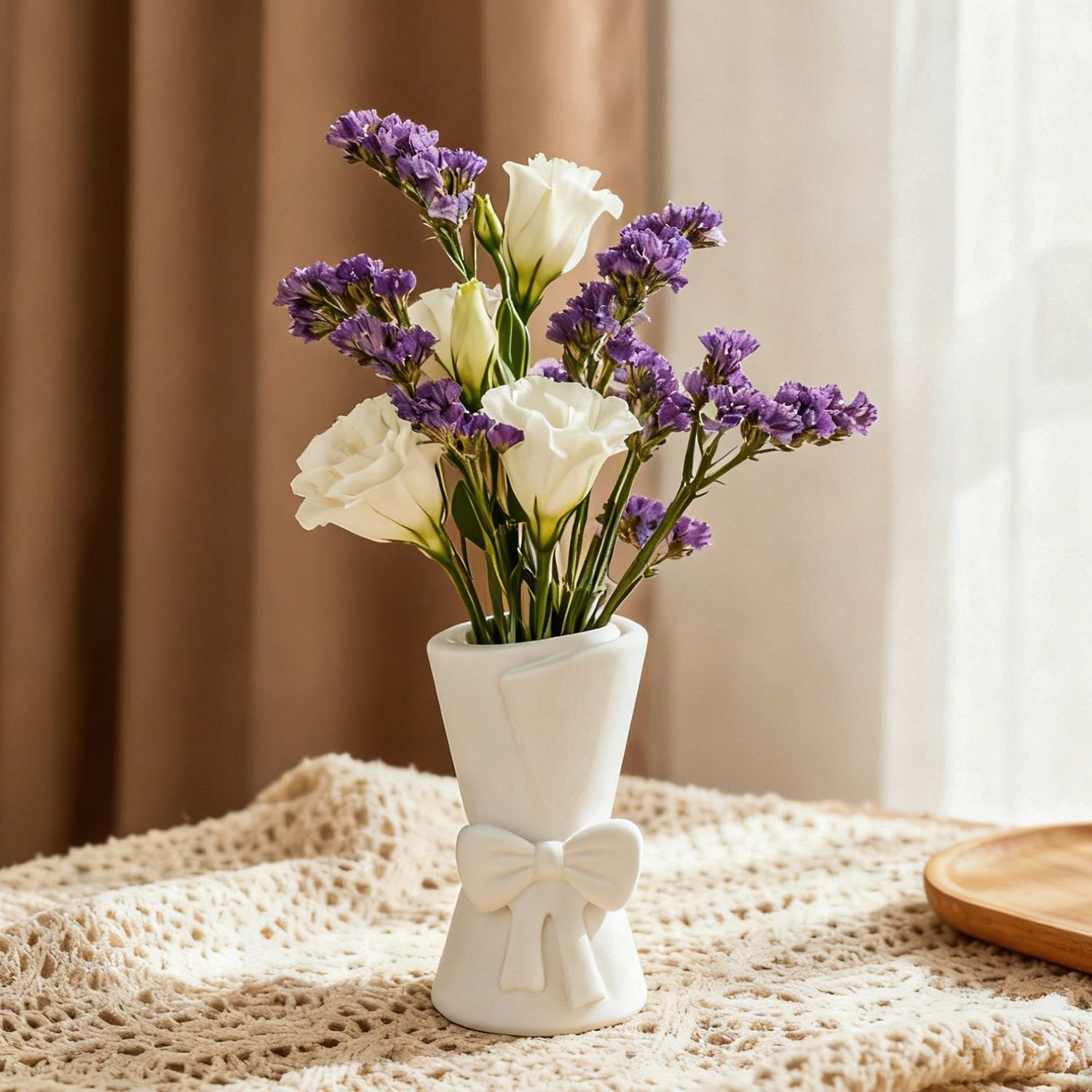 Vedini Bow Bouquet Vase Mold Decorative Plaster Vase Ornaments Silicone Mold JKB-3510 - Image 3
