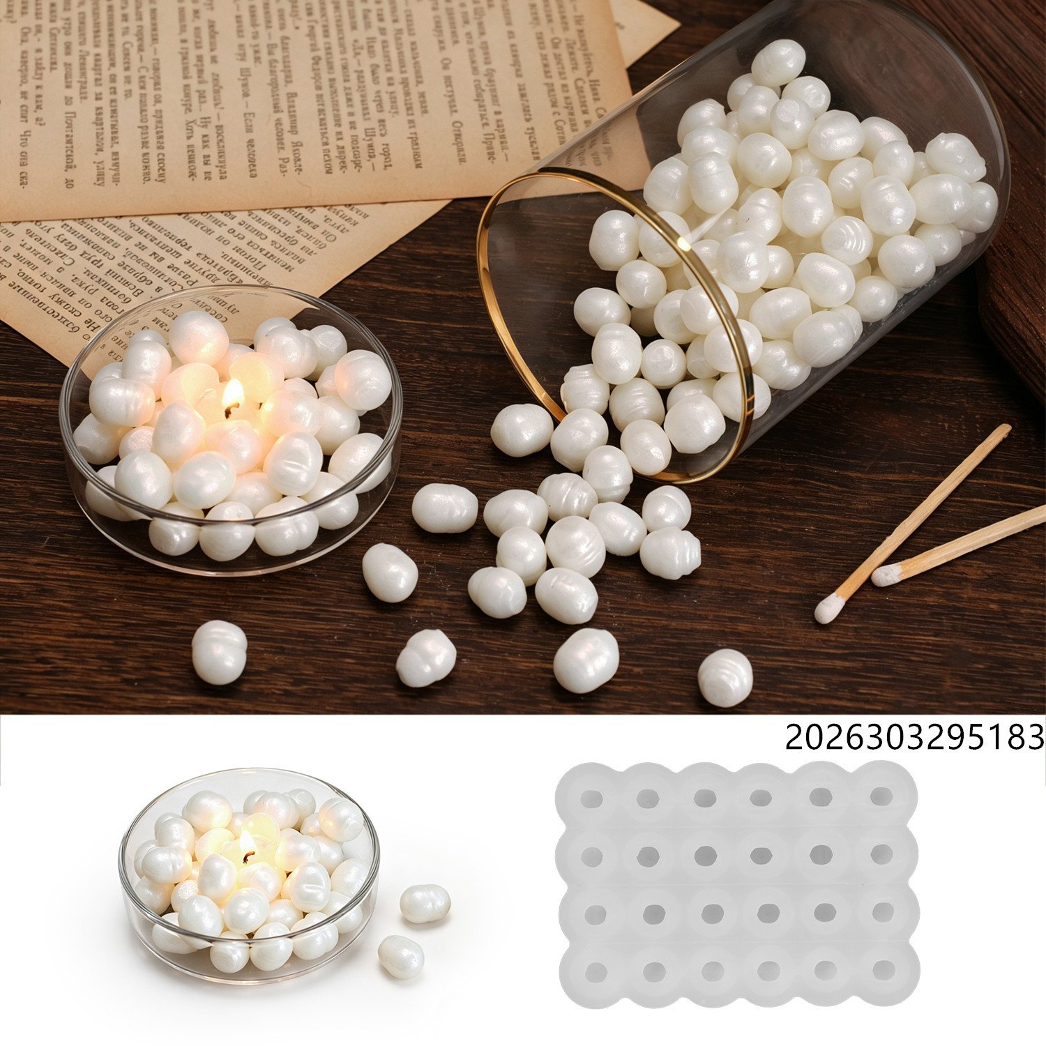 Vedini Pearl-Shaped Ocean-Themed Wax Beads Mold Silicone Mold JKB-3499 - Image 4