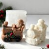 Vedini Santa In Christmas Train-Shaped Candle Mold DIY Santa Claus train aromatherapy plaster ornament JKB-3526 - Image 5