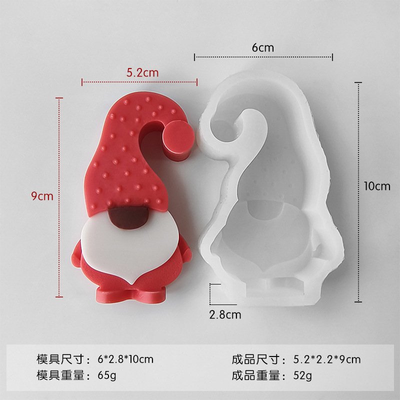 Christmas Elf Aromatherapy Candle Silicone Mold DIY Christmas Dwarf Candle Plaster Ornament Mold JKB-3572 - Image 3