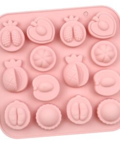 Alternative view of Vedini14 Cavity Of different fruit chocolate molds, mangosteen, durian, pineapple cake decoration molds JKB-3558
