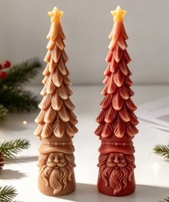 Vedini Santa Claus Tree Candle Mold DIY Christmas Tree Scented Candle Decoration Silicon Mold JKB-3524