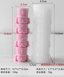 Alternative view of Vedini 3D Nutcracker Soldier Christmas Candle Silicone Mould | Stacked Nutcracker Decorative Candle Mould | DIY Festive Candle Making JKB 3520