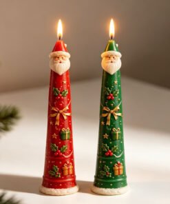 Santa Claus Christmas Cone Candle Silicone Mould | 18 cm 3D Santa Decorative Candle Making Mould | Festive DIY Candle Mould JKB-3521