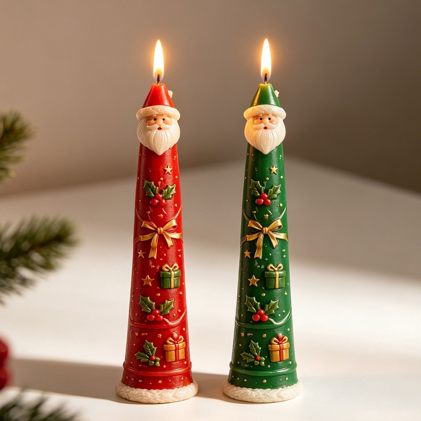 Santa Claus Christmas Cone Candle Silicone Mould | 18 cm 3D Santa Decorative Candle Making Mould | Festive DIY Candle Mould JKB-3521