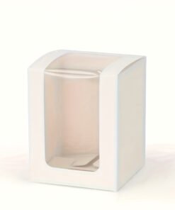 Window Gift Packaging Box with Transparent Window – Kraft / White / Black – 8 × 8 × 10 cm – 1 Pc