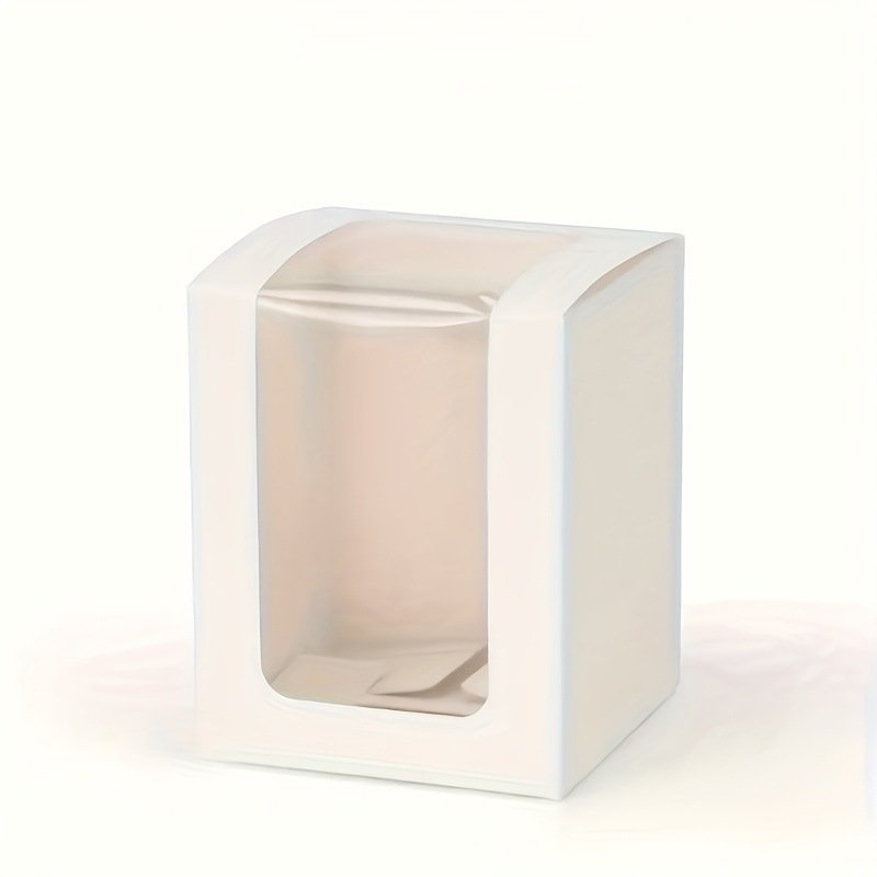 Window Gift Packaging Box with Transparent Window – Kraft / White / Black – 8 × 8 × 10 cm – 1 Pc