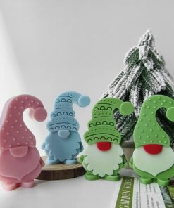 Christmas Elf Aromatherapy Candle Silicone Mold DIY Christmas Dwarf Candle Plaster Ornament Mold JKB-3572