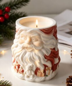 Vedini Concrete/Gypsum Santa Claus Cup Silicone Mold Christmas Scented Candle Plaster Decoration Silicone Mold JKB-3569