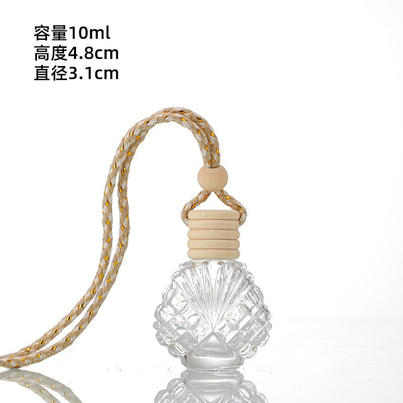 10ml Crystal Ball Hanging Car Diffuser Bottle with Wooden Cap & Rope | Glass Aroma Perfume Bottle for Car & Home - Image 3