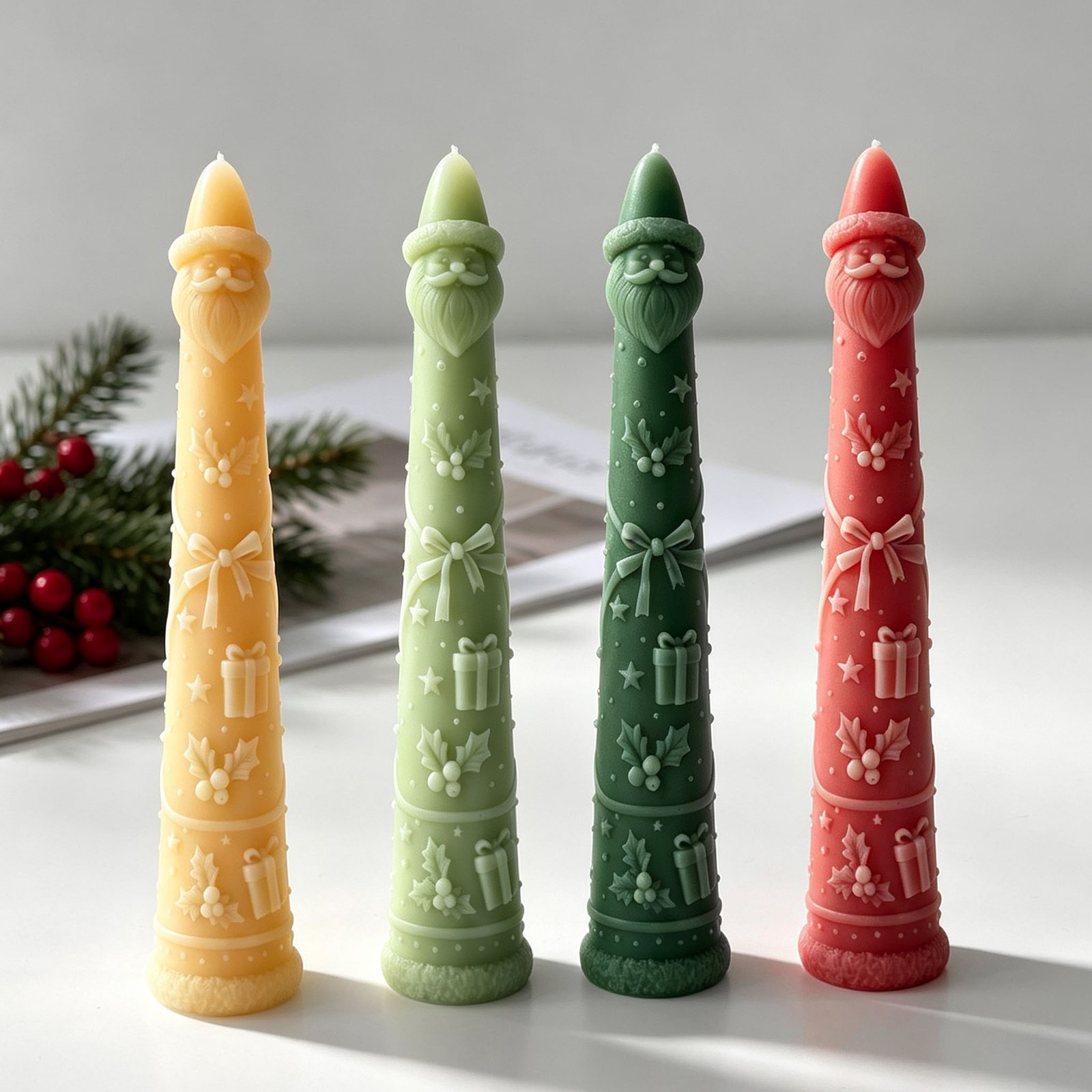 Santa Claus Christmas Cone Candle Silicone Mould | 18 cm 3D Santa Decorative Candle Making Mould | Festive DIY Candle Mould JKB-3521 - Image 4