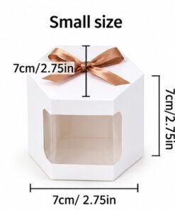 Alternative view of Vedini White Window Gift Box with Ribbon – Small, Medium & Large Sizes | Candle, Soap & Handmade Product Packaging