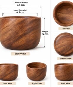 Sesame Wood Wooden Bowl for Candle Making & Home Décor – Natural Handcrafted Wooden Bowl