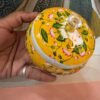 Traditional Pichwai Art Yellow Printed Handi / Matki with Lid (4 Inch) - Image 2