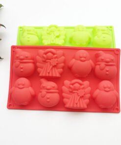 Alternative view of Vedini 8 Cavity Butterfly Princess Snowman Penguin Silicon Mold JKB-3631