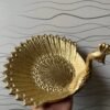 Vedini Handcrafted Peacock Design Golden Urli Bowl (5" L x 4.5" H) – Festive Decorative Accent for Living Room, Temple & Gifting 1Pc - Image 2