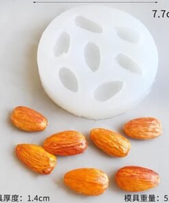 Vedini Dryfruit Almond Fondant Mold I 3D Almond Nut Shape Silicone Mould I for DIY Handmade Cake Décor Aroma Beads Polymer Clay Cookies Dessert Gummy Muffin Soap Resin Candle Art Crafts (Almond) JKB-3593