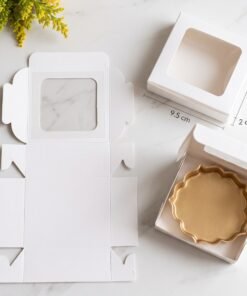 White Square Window Display Box Slim (9.5 x 9.5 x 2 cm)