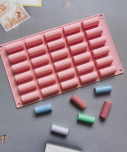 30 Cavity Cylinder Silicone Mould for Candle Making, Resin Art, Chocolate & Baking JKB-3607
