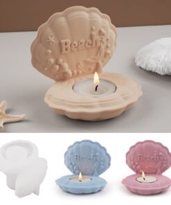Vedini Cement Gypsum Candle Shell Ocean Beach Bubble Candle Holder Silicone Mold JKB-3623