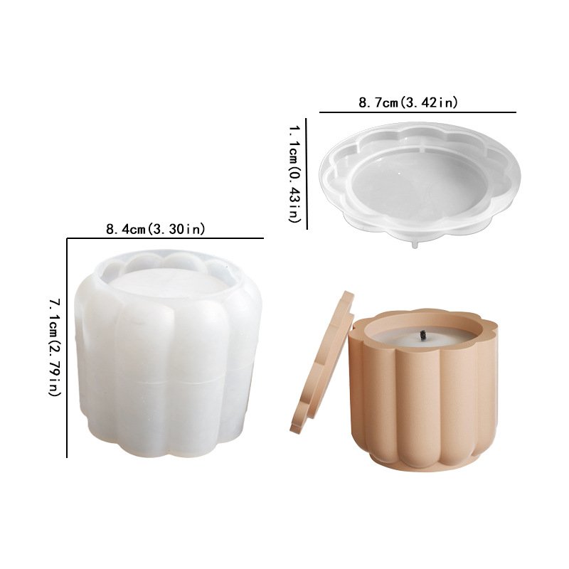 Vedini Concrete Lace-Edged Storage Cup Silicon Mold JKB-3660 - Image 2