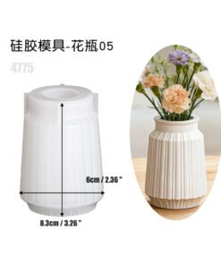 Vedini Vertical Pattern Vase Silicone Mold Flower Pot Silicon Mold JKB-3615