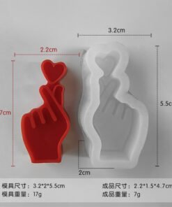 Alternative view of Vedini Small Heart Gesture Silicone Mold JKB-3651