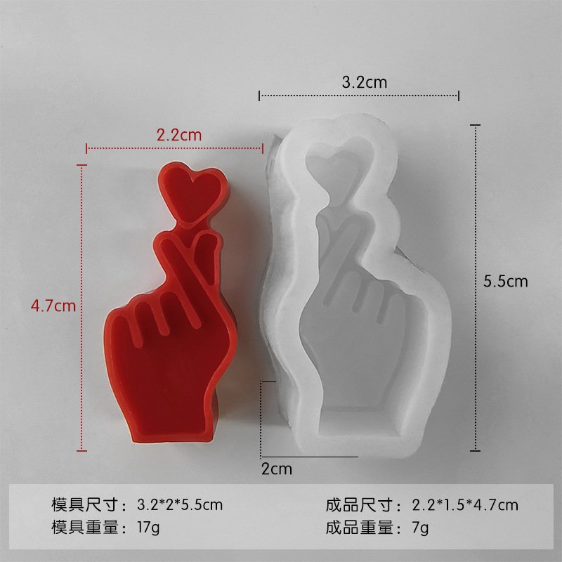 Vedini Small Heart Gesture Silicone Mold JKB-3651 - Image 2